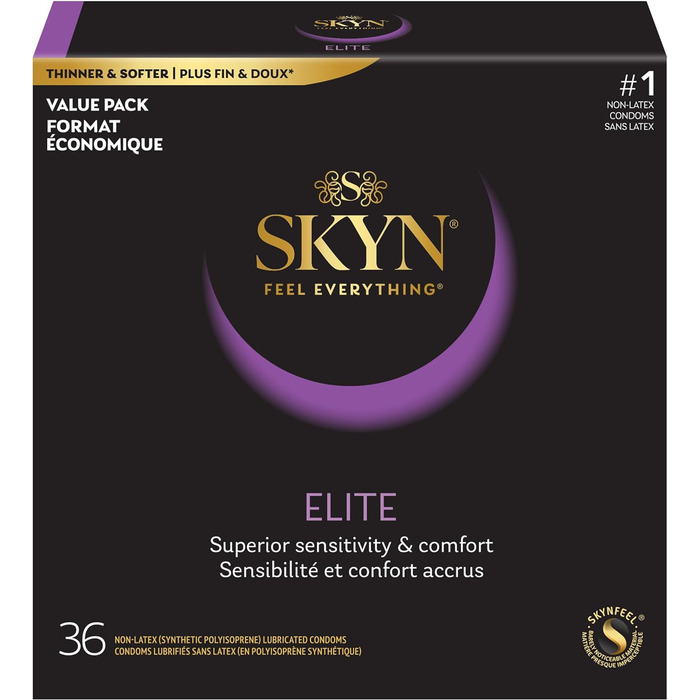 Презервативи SKYN LifeStyles Elite, презервативи з синтетичного поліізопрену, без латексу, 36 шт. (упаковка може відрізнятися)