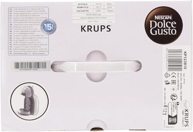 Кавоварка Krups Nescaf Dolce Gusto Mini Me KP123BK та інші напої, автоматична, 0,8 л, сіра/чорна