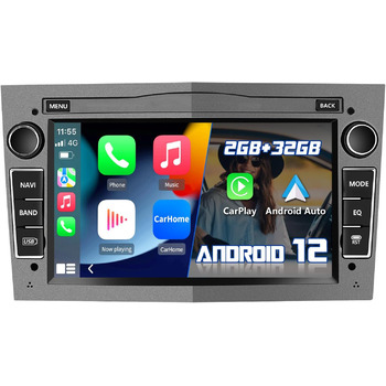 Автомобільна стереосистема AWESAFE Android 12 для Opel 2 DIN радіо з Navi, Carplay підтримує DAB WiFi Bluetooth MirrorLink 7-дюймовий екран FM-радіо - чорний (Android Grey)