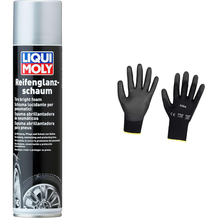 Захисні рукавички Iloda Original Liqui Moly 400 мл Tire Gloss Foam 1609