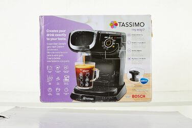 Побутова техніка Tassimo My Way 2 капсульна машина TAS6502 кавоварка, з водяним фільтром, понад 70 напоїв, персоналізація, повністю автоматична, легке приготування, 1,500 Вт, 1,3 літра, чорний чорний з одинарним фільтром