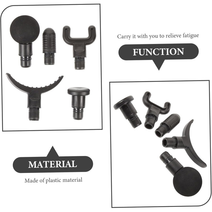 Насадка для тренажерного залу Масажер для масажу тіла Насадка для розслаблення Насадка для фітнесу Безель Пістолетна головка Пластиковий масажний апарат змінний, 5 шт.