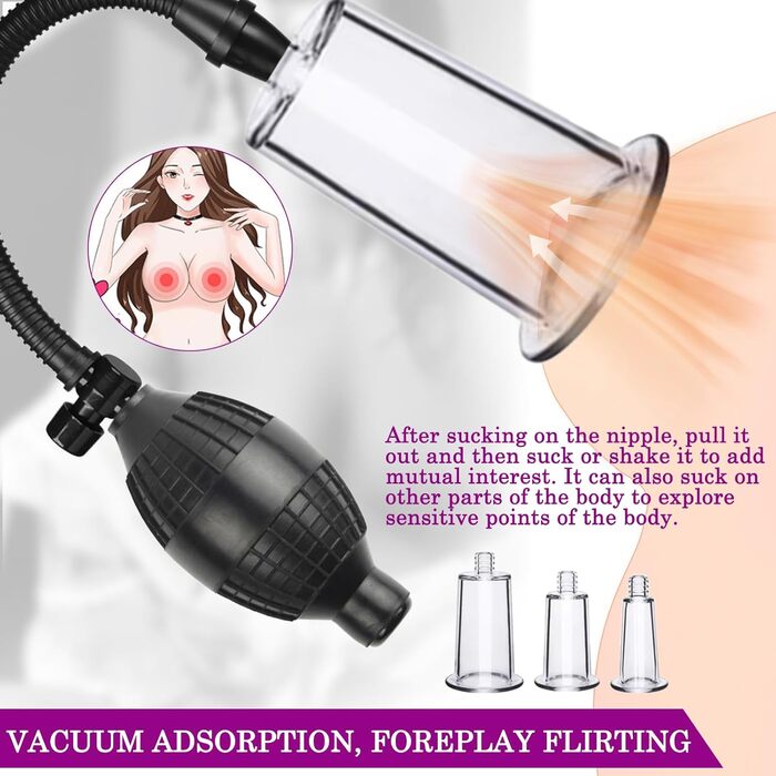 Еротична секс-іграшка BDSMLOVE Vagina Pump для жінок, Pump Clitoris Vacuum Pump Nipple Sosking Sople з 5 сильними присосками, Набір секс-іграшок для пари (15)