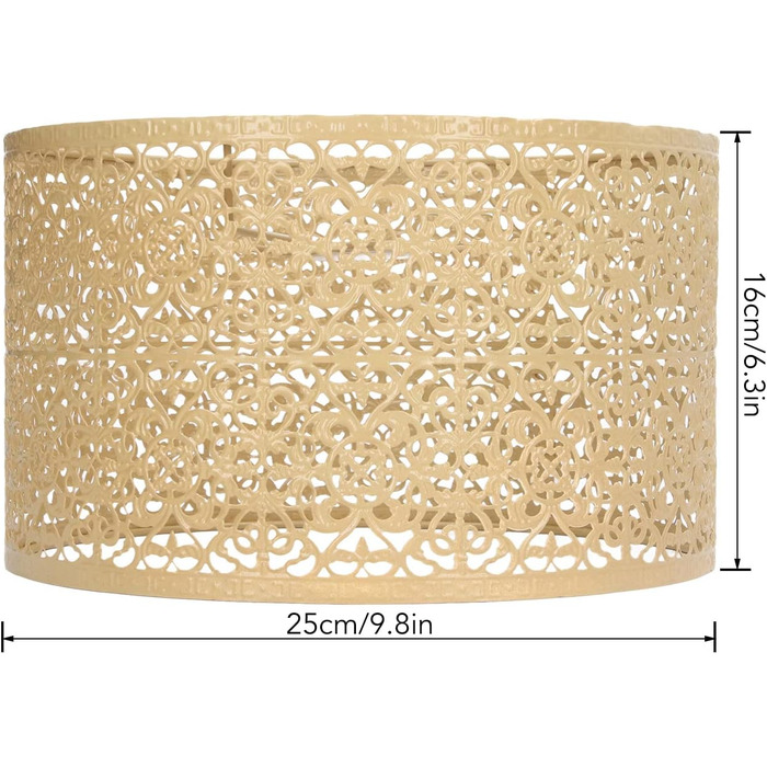 Абажур, залізний маленький абажур для настільної лампи та торшера E27 E14 Універсальний металевий абажур (золото)