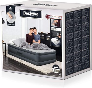 Надувний ліжко Bestway Fortech Snuugable Top 203 x 152 x 46 см, з вбудованим електронасосом