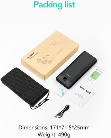 30000mAh, 20W Power Bank Large Capacity with 3 Outputs, USB C Input & Output External Cell Phone Batteries PD QC 3.0 Compatible with iPhone 16 15 14 13 12 11 Plus Pro Max iPad Samsung Tablet, 30000mAh, 20W Power Bank Large Capacity with 3 Outputs, USB C I