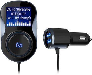 Модулятор PNI Valentine F800 Bluetooth, MP3-плеєр, FM-передавач, слот Micro SD, подвійний USB, QC3.0