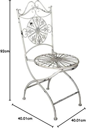Крісло Nostalgia Шеббі Шик Залізне садове крісло Білий залізний стілець Складаний стілець AJA036 Палаццо Ексклюзив