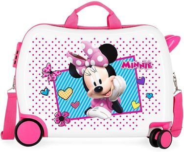 Дитяча валіза Disney Enjoy Minnie Icon рожева 50x38x20 см з твердою оболонкою ABS комбінований замок 34L 2.3 кг 4 колеса ручна поклажа різноспрямована Minnie