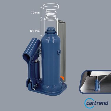 Гідравлічний домкрат Cartrend, домкрат ручний, домкрат поршневий, вантажопідйомність до 5000 кг, виготовлений з якісної сталі 5 тонн одинарний