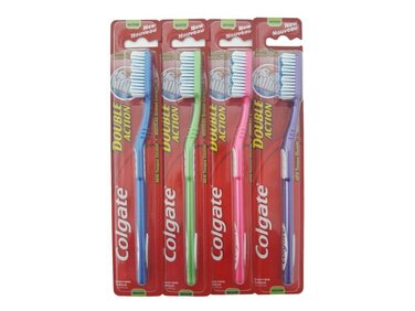 Зубна щітка Colgate, подвійної дії, 19 см, випадковий колір