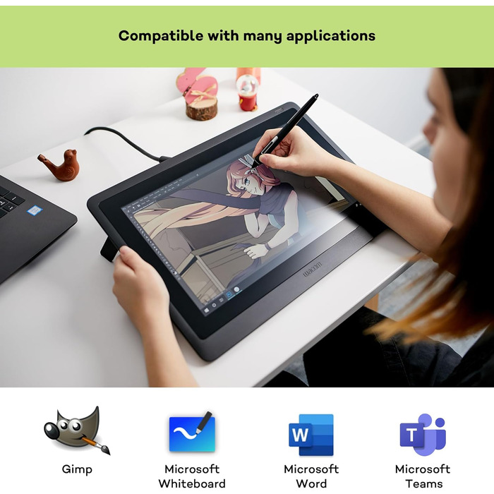 Планшет Wacom Cintiq 16 Creative Pen Display Tablet (для ескізів, ілюстрацій та малювання безпосередньо на екрані, з дисплеєм Full HD (1,920 x 1,080), підходить для Windows і Mac), чорний 16-дюймовий одинарний