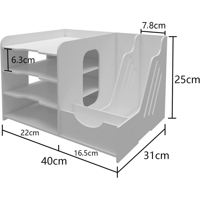 Лоток для документів PUNCIA A4 Відсіки для зберігання листів Настільний органайзер для файлів з ПВХ Лоток для паперу Зберігання файлів Система зберігання документів Тримач документів для офісу, навчання, школи, офісу типу B