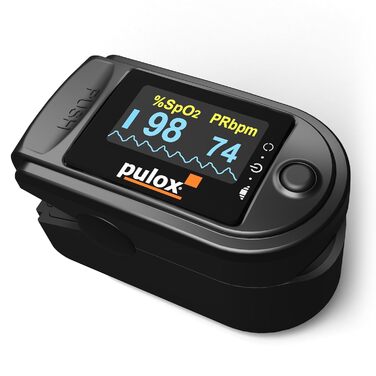 Пульсоксиметр PULOX PO-200 Solo in Finger Pulse Oximeter для вимірювання пульсу та насичення пальця киснем (чорний)