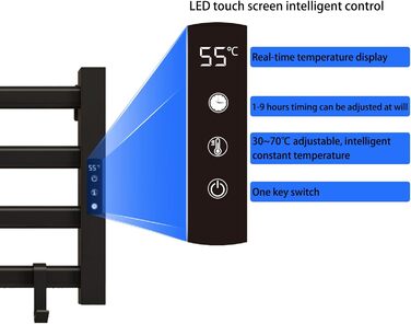 Електричний рушникосушки SKYLYZH 550x350 мм. Інтелектуальна рушникосагрівача з постійною температурою. Радіатор для ванної кімнати.