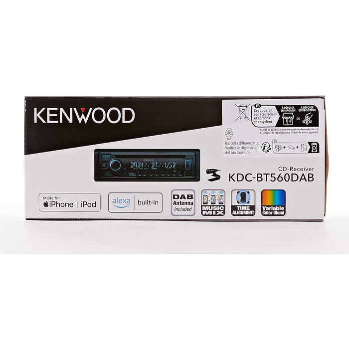 Автомобільний стереороз'єм Kenwood KDC-BT560DAB для пульта дистанційного керування на кермі, гучний зв'язок Bluetooth