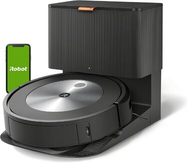 Вакуумний робот iRobot Roomba j7 із підтримкою Wi-Fi і автоматичною вакуумною станцією, картографуванням і двома гумовими щітками для всіх поверхів - Виявлення та уникнення об&39єктів - Навчання та картографування