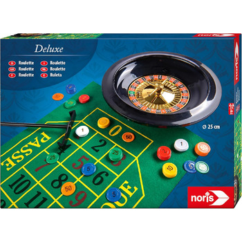 Рулетка Noris 606102025 Deluxe Set Roulette - з 2 сталевими кульками, 60 фішками та іншими аксесуарами для справжнього відчуття казино, віком від 8 років і старше