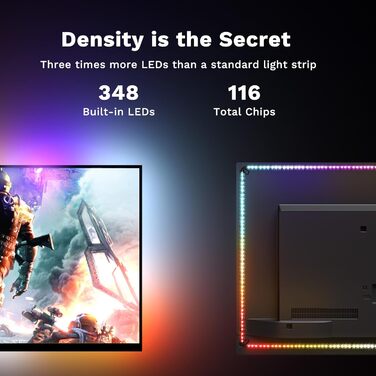 Світлодіодне підсвічування телевізора Lytmi Fantasy 3 HDMI 2.1 із синхроблоком і світловою стрічкою, модна освітлювальна стрічка для 7580-дюймового телевізора 8K 60 Гц, 4 входи, 1 вихід, робота з Alexa для телевізора 75-80 дюймів