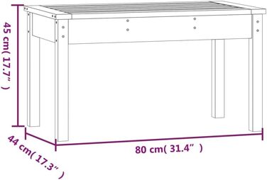 Садова лава, масив дерева, сосна, біла, 80 x 44 x 45 см, 823998