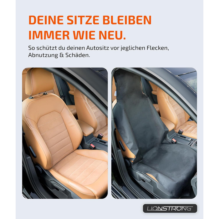 Універсальна сумісність із захисними накладками на переднє сидіння LIONSTRONG ВОДОНЕПРОНИКНА - Чохли для автомобільних сидінь Передні сидіння - Захисні кожухи для сидінь Чохли для автомобілів - Захисні накладки на сидіння автомобіля - Протектор для майсте