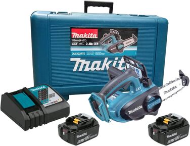 Акумуляторна ланцюгова пила Makita DUC122RTE з верхньою ручкою 18В / 5,0Ач, 2 акумулятора зарядний пристрій у кейсі