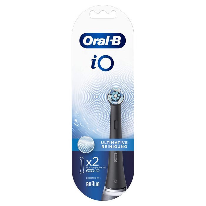 Щітки для чищення Oral-B iO Ultimate для електричної зубної щітки, 2 шт. и, Ultimate Tooth Cleaning з технологією iO, Насадка для зубних щіток Oral-B, чорна чорна 2 шт. и (1 упаковка)