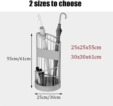 Тримач для парасольок, підставка для парасольок, 2 яруси, металева підставка для парасольки, передпокій, відро для парасольки, стелаж для зберігання парасольок для сім'ї, бізнесу, готелю, офісу, тримач парасольки