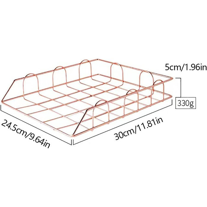 Лоток для листів A4 Лоток для паперу Відсіки для зберігання Штабельований стіл Офісний органайзер Лоток для документів, сучасний металевий лоток у свіжому дизайні, настільний лоток із 4 частин (рожеве золото)