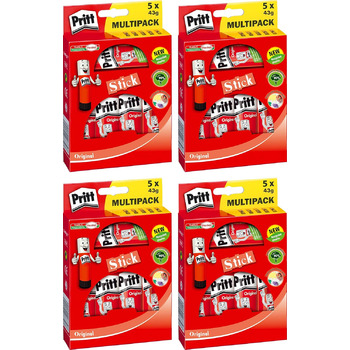 Клей-олівець Pritt 5 x 43 г, прозорий, клей без розчинника (4,)