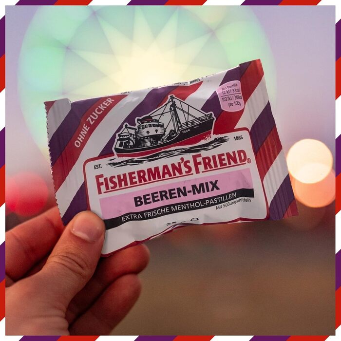 Ягідний мікс Fisherman's Friend, 24 коробки для зберігання, ексклюзивний сорт суміш диких фруктових ягід, без цукру, веганська, цукерки для свіжого дихання, 24 x 25 г ягідний мікс одинарний