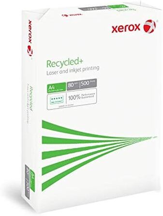 Папір Xerox Recycled 003R91912 - DIN A4 80 г/м - копіювальний папір для лазерних принтерів і копіювальних апаратів - виготовлений зі 100 переробленого паперу - 1 коробка, 5 упаковок, 2 500 аркушів