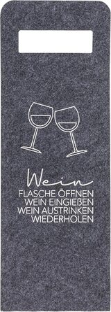 Набір з 12 подарункових упаковок для вина з фетру з висловами приблизно 41 х 14,5 см мішок для пляшки вина мішок для пляшки вина подарунковий мішок прикраса 17 набір з 12 в сірому кольорі з 3 висловами