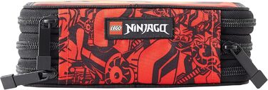 Пенал LEGO Ninjago, прямокутний, 3 блискавки, персоналізовані, вміст FILA - червоний, червоний, прямокутний пенал з 3 блискавками