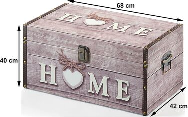 Ящик для зберігання Kobolo Chest - Home - з дерева та штучної шкіри 68x42x40 см