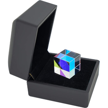 Оптична скляна призма 2 см X-Cube Prism RGB Дисперсійна призма для фізики та декору з коробкою для зберігання