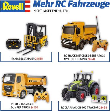 Гусеничний екскаватор Revell Control 24924 RC Digger 2.0, ланцюговий привід, змінні лопата і захват для дерев, підходить для використання на відкритому повітрі, акумуляторна батарея Екскаватор з дистанційним керуванням, 2,4 ГГц, жовтий Екскаватор 2.0