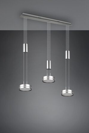 Світлодіодний торшер Trio Lights Franklin 426510208, Метал в т.ч. 35 Вт LED, Зміна кольору, Диммер (нікель-матовий, підвісний 3-полум'яний)