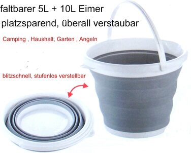 Складане відро 5 л 10 л Побутове відро для дому, автомобіля, кемпінгу, хобі завжди під рукою.