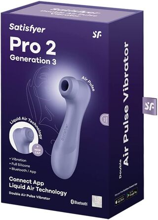 Вібратор Satisfyer Pro 2 покоління 3 з додатком Connect Технологія рідкого повітря Тиха сильна стимуляція клітора Вібратор хвилі тиску з вібраціями Секс-іграшка подарунок для жінок Фалоімітатор (бузковий)