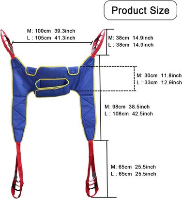 Слінг для роздвоєних ніг для людей похилого віку, слінг для пацієнтів з обмеженими можливостями, слінг для пацієнтів з підйомом і підйомом стелі, душовий ремінь для унітазу з розділеними ногами для паралізованих людей похилого віку та інвалідів Blue M