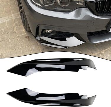 Для BMW 4 Series F32 F33 F36 M Sport 2014-2020 2 x Глянцева чорна губа переднього бампера