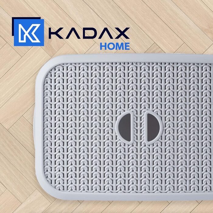 Кошик для зберігання KADAX з кришкою, 6 л, пластикова коробка для зберігання, прямокутний кошик для зберігання, ванна кімната, кухня, дитяча кімната, контейнер для зберігання, ящик для зберігання (сірий набір з 2 предметів)