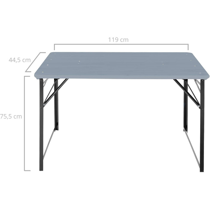 Набір пивних наметів Stagecaptain BBDL-119 GY Hirschgarten зі спинкою для балкона 2 шт. Set- Коротка версія з довжиною 119 см - 2 шт. Стіл, 4 шт. Лавка - Дерев'яна - Складна - Натуральна