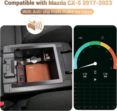 Центральна консоль YEE PIN CX-5 KF 2017-2021 2022 2023Бардачок для органайзера Mazda CX5 Ящик для зберігання з нековзним килимком Автомобільні аксесуари червоний