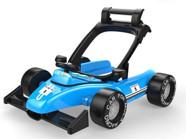 Ходунки Sun Baby 3in1 з регульованим по висоті автомобілем, Formula Racing, інтерактивні та складні з запобіжним стопором, кнопками, світлом і звуком від 6 місяців (синій)