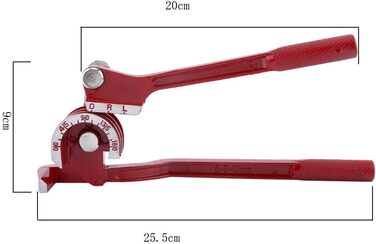 Ручний трубогиб, 3-в-1, регульований на 180 градусів, міцний інструмент для згинання труб з індикатором ступеня згинання для труб 1/4 дюйма, 5/16 дюйма, 3/8 дюйма