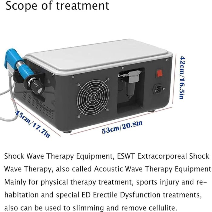 Професійний ударно-хвильовий апарат HENGCMM, професійний пістолет для масажу м'язів ED Екстракорпоральний ударно-хвильовий апарат для терапії, полегшення болю, масажу, корекції фігури та ED