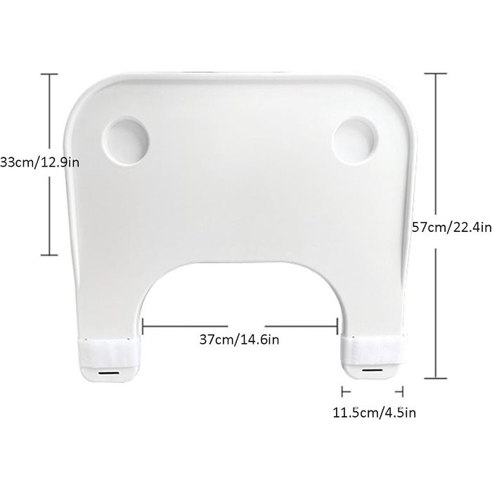 Лоток для інвалідного візка, знімний столик для інвалідного візка з ABS Портативний лоток для читання їжі для літніх людей білого кольору