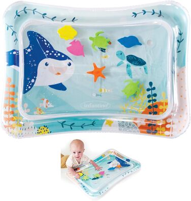 Водний килимок Infantino Jumbo Pat & Play, водний килимок з морськими мотивами, функція води без бруду для немовлят, підтримує час животика та розвиток моторики, різнокольоровий, від 3 місяців